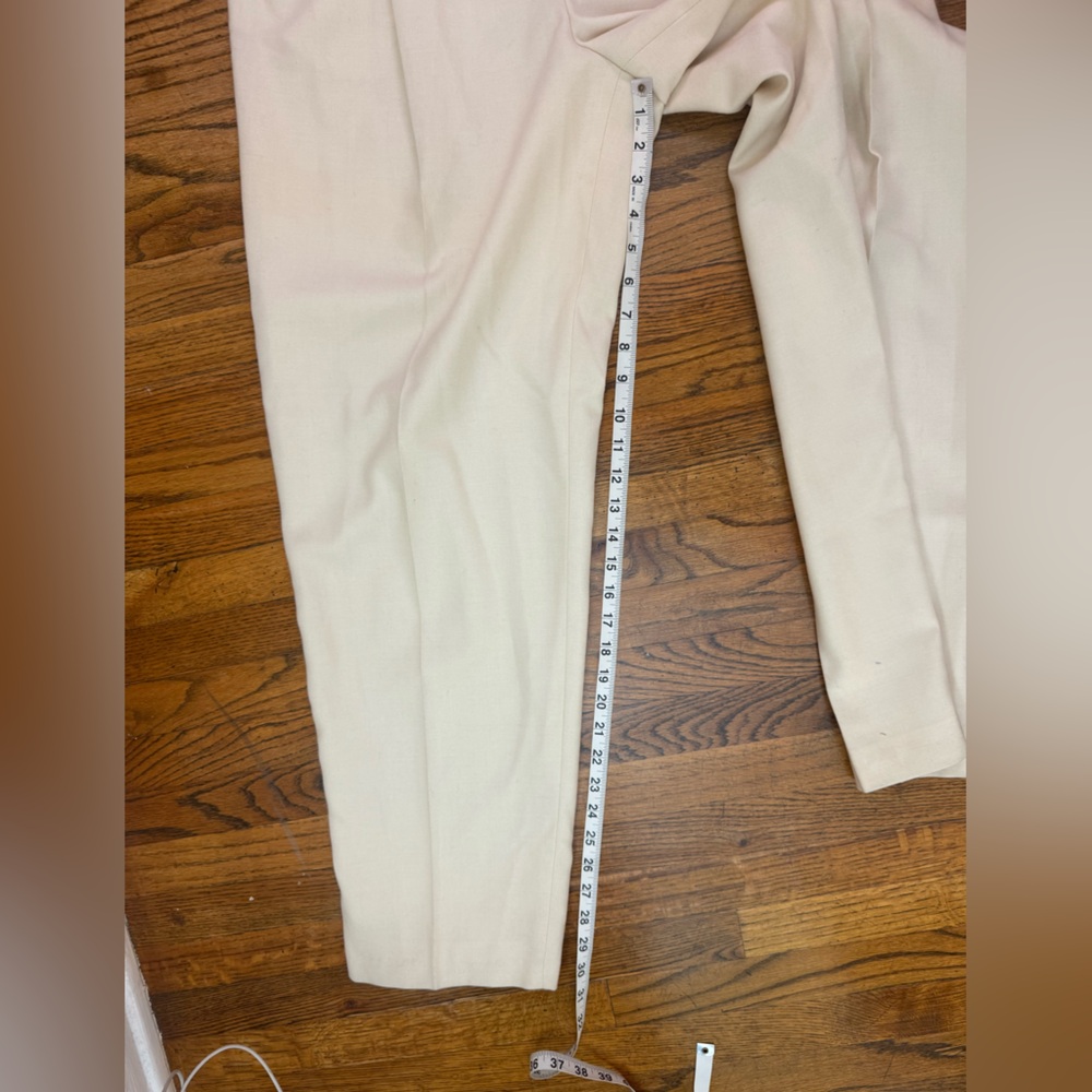 Vintage 100% wool Cream Pleated Pants size 6 - Picture 7 of 7